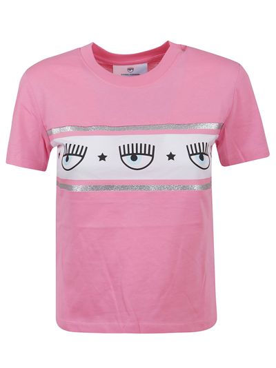 Chiara Ferragni Maxi Logomania T-shirt In Pink