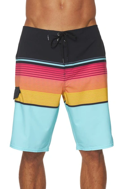 O'neill Lennox Stretch Stripe Board Shorts In Fuchsia