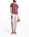 Eileen Fisher Organic Linen Jersey Crewneck Tee In Fig