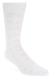 Alexander Mcqueen Skull Short Socks In Off White/ Pink