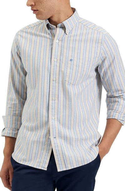 Ben Sherman Brighton Collegiate Stripe Organic Cotton Button-up Shirt In Blue Multi