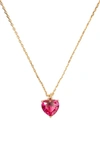 Kate Spade Gold-tone Birthstone Heart Pendant Necklace, 16" + 3" Extender In Ruby