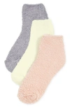Stems 3-pack Lounge Ankle Socks In Grey/yellow/beige