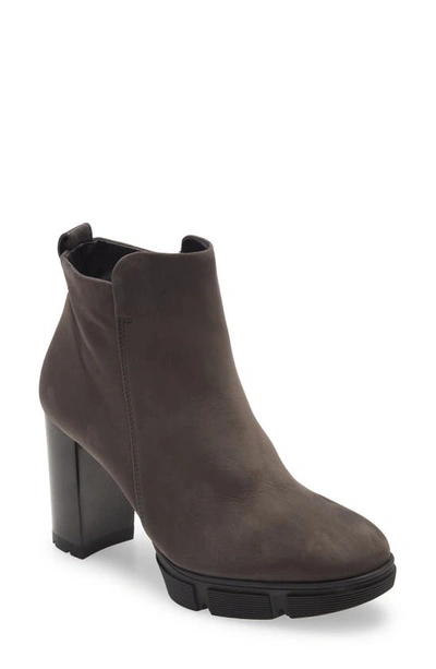 Paul Green Jolie Platform Bootie In Iron Nubuk