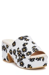Coconuts By Matisse Terry Platform Sandal In White Daisy