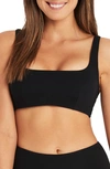 Sea Level Square Neck Bralette Bikini Top In Black