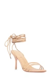 Black Suede Studio Leandra Strappy Sandal In Nude