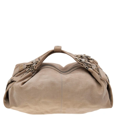 Pre-owned Givenchy Beige Leather Zip Hobo