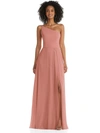After Six One-shoulder Chiffon Maxi Dress In Pink