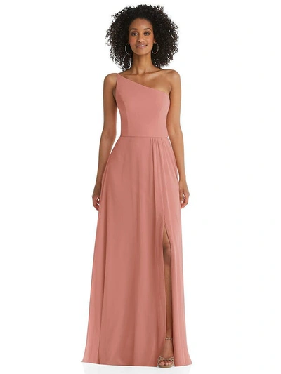 After Six One-shoulder Chiffon Maxi Dress In Desert Rose