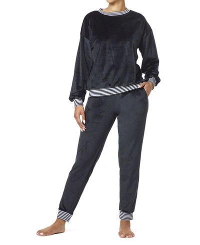 Hue women's velour hotsell lounge set