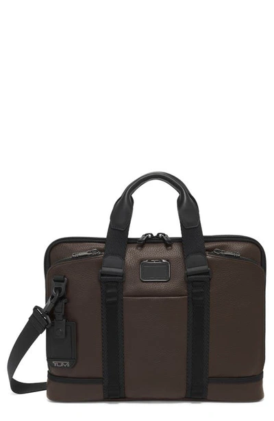 Tumi Alpha Bravo Academy Leather Briefcase In Dark Brown
