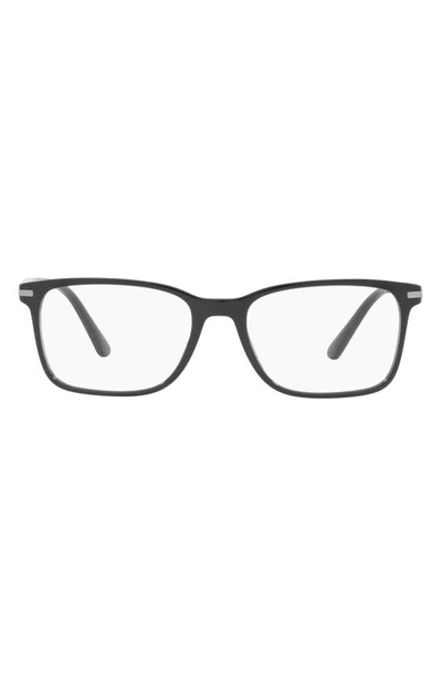 Prada 56mm Rectangular Optical Glasses In Turquoise Tortoise/demo Lens