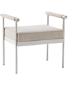 Tov Furniture Diva Velvet Bench In White