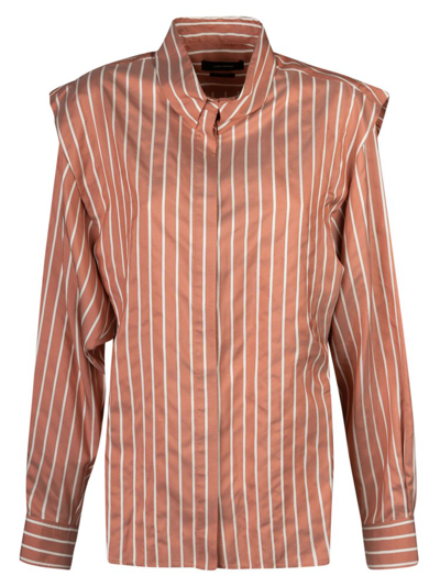 Isabel Marant Sotalki Layered-shoulder Striped Silk-blend Shirt In Multi