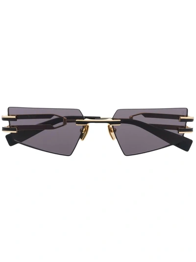 Balmain Eyewear Geometric Frameless Sunglasses In Black