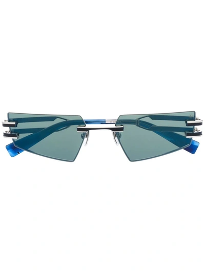 Balmain Eyewear Geometric Double-arm Sunglasses In Blue
