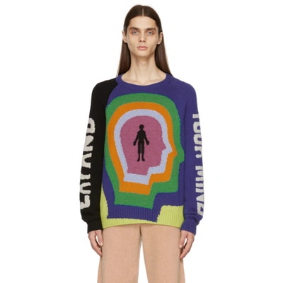 The Elder Statesman Multicolor Expand Your Mind Crewneck Sweater