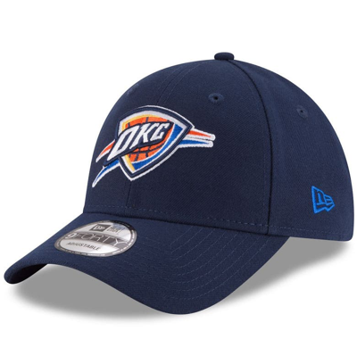 New Era Navy Oklahoma City Thunder Official Team Color 9forty Adjustable Hat In Blue