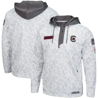 Colosseum Arctic Camo South Carolina Gamecocks Oht Military Appreciation Quarter-zip Hoodie