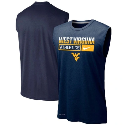 Nike Navy West Virginia Mountaineers Wordmark Drop Legend Performance Tank Top