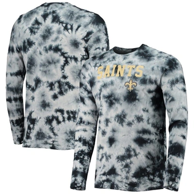 New Era Black New Orleans Saints Tie-dye Long Sleeve T-shirt