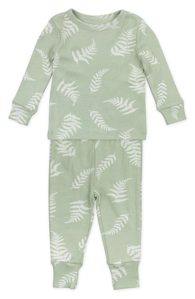 Oliver & Rain Babies' Fern Print Organic Cotton Fitted Two-piece Pajamas