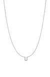 Bychari Initial Pendant Necklace In 14k White Gold