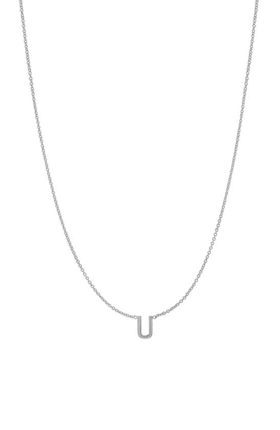 Bychari Initial Pendant Necklace In 14k White Gold