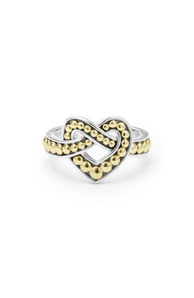 Lagos Beloved Heart Ring In Silver And Gold