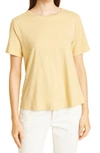 Eileen Fisher Crewneck Boxy Organic Cotton T-shirt In Straw