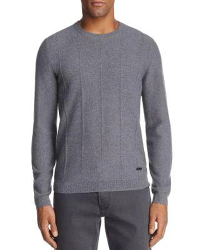 Armani Collezioni Ribbed Cashmere Sweater In Gray