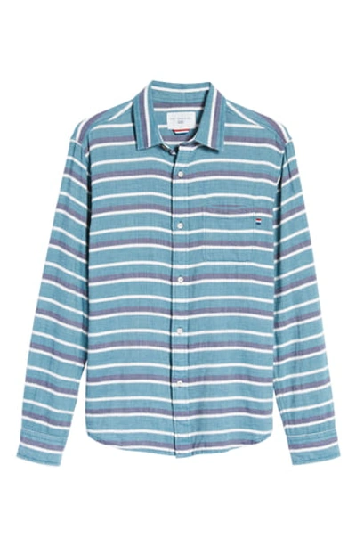Sol Angeles Glade Stripe Regular Fit Button-down Shirt In Glade Green
