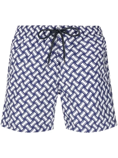 Drumohr Graphic-print Drawstring Swims Shorts In Blue