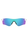 Oakley 38mm Radarlock® Path® Wrap Sunglasses In Polished White/ Prizm Sapphire