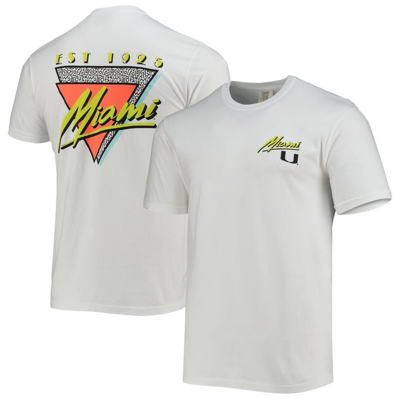 Image One White Miami Hurricanes Miami Vice Est. Comfort Color T-shirt