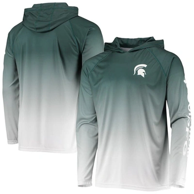 Columbia Pfg Green Michigan State Spartans Terminal Tackle Omni-shade Upf 50 Long Sleeve Hooded Top