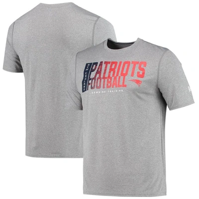 New Era Heathered Grey New England Patriots Combine Authentic Game On T-shirt In Heather Grey