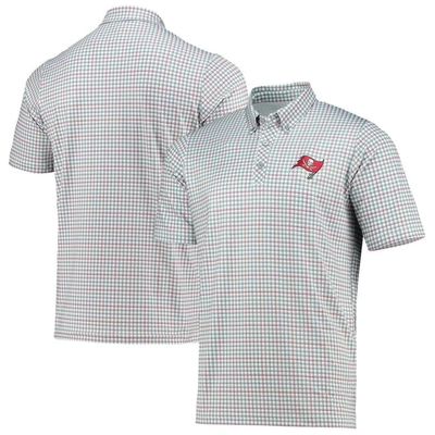 Antigua Gray/red Tampa Bay Buccaneers Deliver Button-down Polo In White