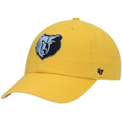 47 ' Gold Memphis Grizzlies Team Clean Up Adjustable Hat