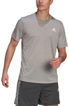 Adidas Originals Logo T-shirt In Medium Grey Heather/ White