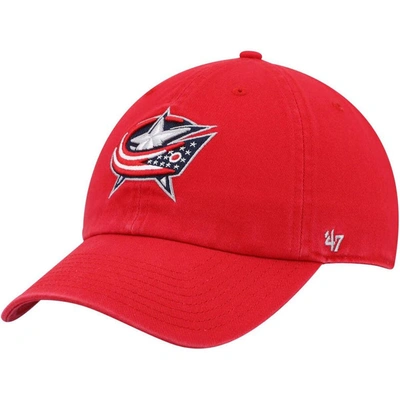 47 ' Red Columbus Blue Jackets Team Clean Up Adjustable Hat