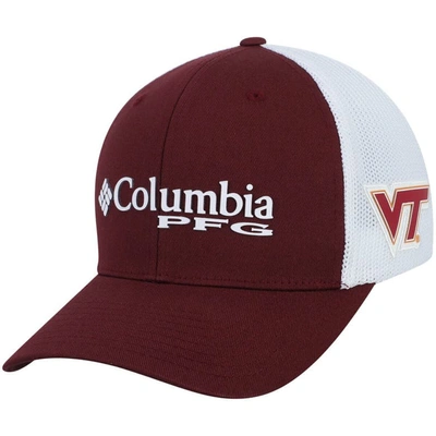 Columbia Maroon Virginia Tech Hokies Collegiate Pfg Flex Hat In Maroon,white