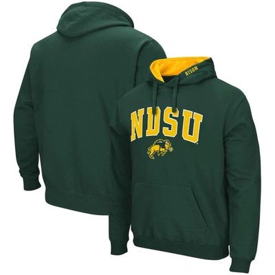 Colosseum Green Ndsu Bison Arch And Logo Pullover Hoodie