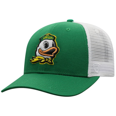 Top Of The World Men's  Green, White Oregon Ducks Trucker Snapback Hat In Green,white