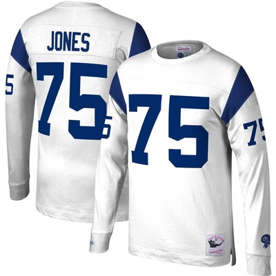 Mitchell & Ness Deacon Jones White Los Angeles Rams Throwback Retired Player Name & Number Long Slee