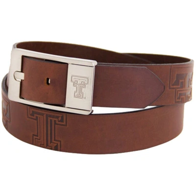 Eagles Wings Texas Tech Red Raiders Brandish Leather Belt In Brown