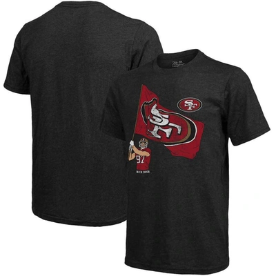 Majestic Fanatics Branded Nick Bosa Black San Francisco 49ers Tri-blend Player Graphic T-shirt