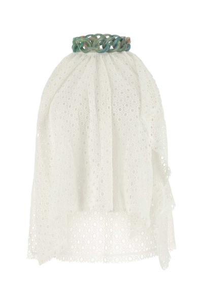 Jw Anderson Chain-embellished Halterneck Cotton Top In White