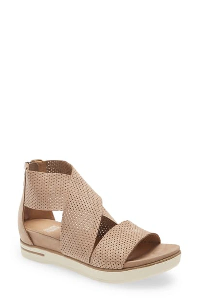 Eileen Fisher Sport Perforated Sneaker Sandals In Barley Nubuck Leather